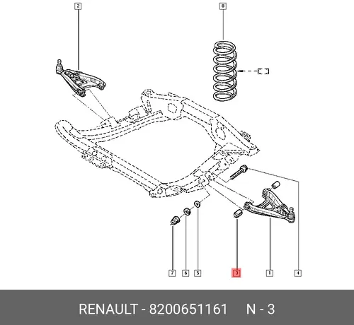 сайлентблок рычага!\ Renault Clio/Kangoo all 98> 8200651161