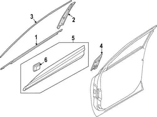GARNISH ASSY-FR DR SIDE RH 87722P1100 KIA