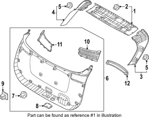 TRIM ASSY-TAIL GATE UPR 81720P1000WK KIA