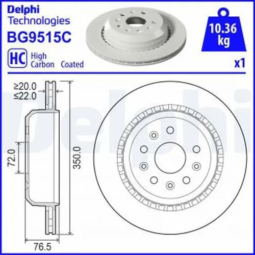 Тормозной диск DELPHI BG9515C