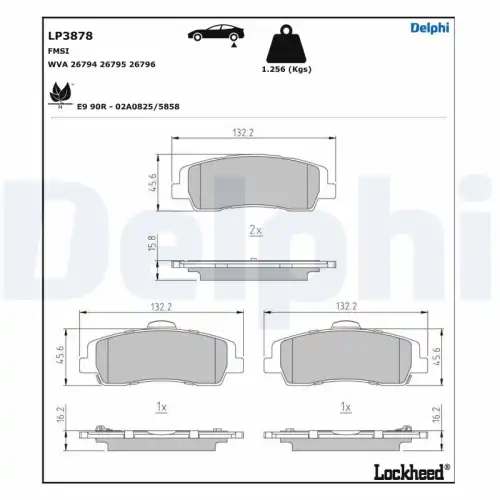 Тормозные колодки дисковые DELPHI LP3878