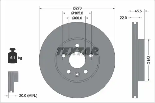 Тормозной диск TEXTAR 92342503