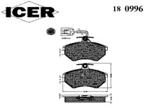 Тормозные колодки дисковые ICER 180996