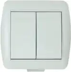 NATA Выключатель двойной белый 710-0200-101 LEZARD