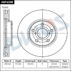 Тормозной диск ADVICS A6F429B