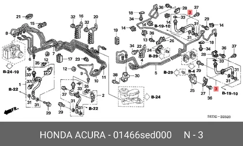 Тормозной шланг 01466-SED-000 HONDA