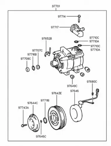 Компрессор, кондиционер 97701-29000 HYUNDAI