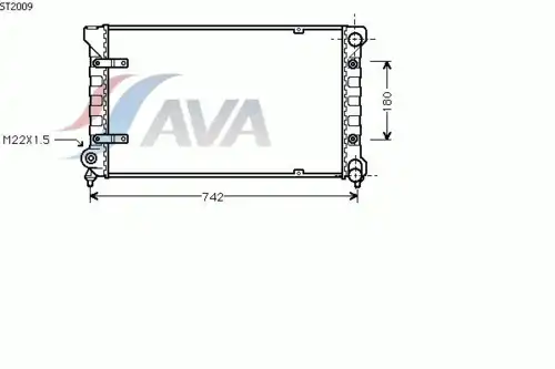 Радиатор системы охлаждения двигателя AVA ST2009