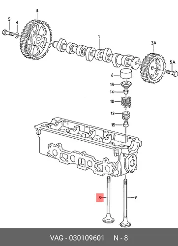 клапан впускной VW 030109601 VAG