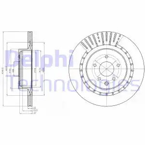 Тормозной диск DELPHI BG4230 вентилируемый , задняя ось