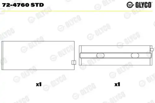 Подшипник коленвала 72-4760 STD GLYCO