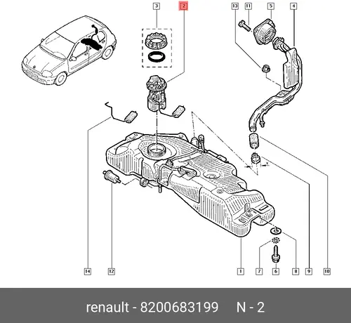 Бензонасос 8 200 683 199 RENAULT