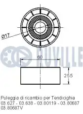 Ролик дополнительный руч. ремня 540801 RUVILLE