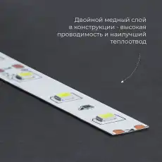 Лента LEDх60/м,5м,4.8w/m,12в.бел/осн.бел.27603 FERON
