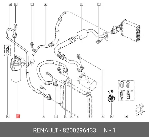 Осушитель кондиционера RENAULT 8 200 296 433