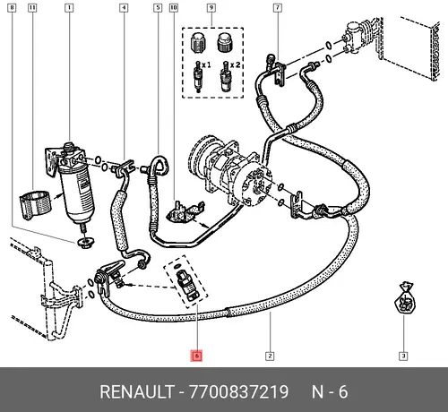 ДАТЧИК ДАВЛЕНИЯ СИСТ КОНДИЦ 7 700 837 219 RENAULT