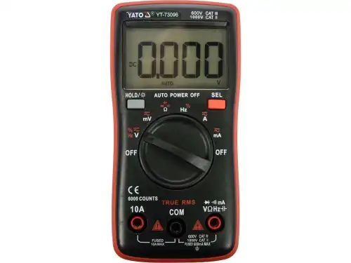 YT73096 Цифровой мультиметр 0-750V + True RMS YATO