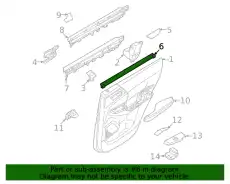 W/STRIP.RR DOOR BELT.INR 5757A600 MITSUBISHI