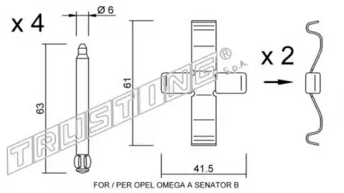 колодки дисковые торм. перед. Opel KIT.079 TRUSTING