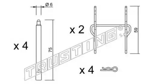 ремкомпл. торм. колодок задн. Peug KIT.086 TRUSTING
