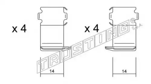 ремкомпл. торм. колодок перед. Mits KIT.055 TRUSTING