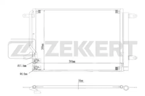 Радиатор кондиционера (конденсатор) ZEKKERT MK-3195