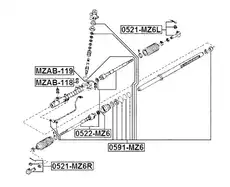 Рулевой наконечник FEBEST 521MZ6L