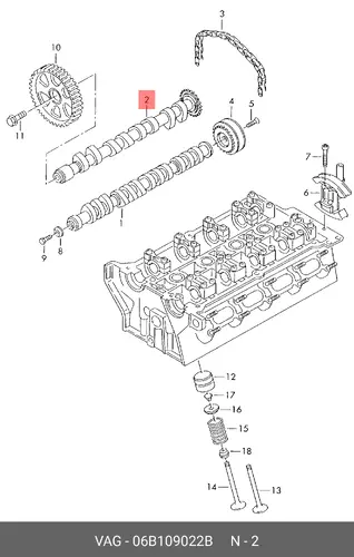 Распредвал VAG 06B109022B