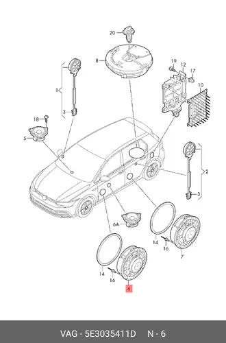 5E3035411D WOOFER VAG