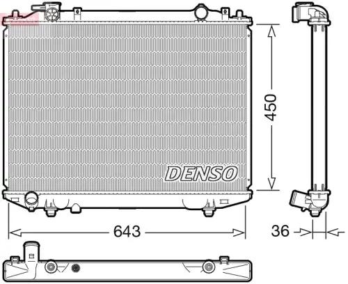 Радиатор системы охлаждения двигателя DENSO DRM44047