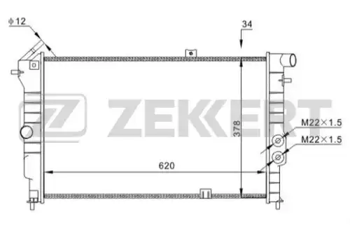 Радиатор системы охлаждения двигателя ZEKKERT MK-1620