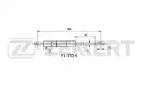 Амортизатор (упор) багажника ZEKKERT GF-2258