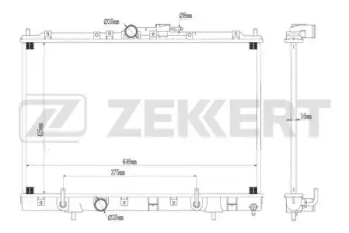 Радиатор системы охлаждения двигателя ZEKKERT MK-1619