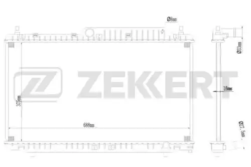Радиатор системы охлаждения двигателя ZEKKERT MK-1621