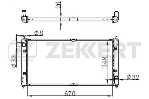 Радиатор системы охлаждения двигателя ZEKKERT MK-1629