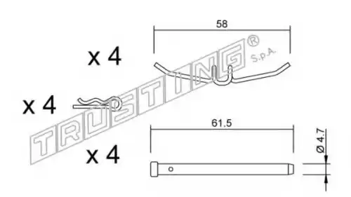 Комплектующие, колодки дискового тормоза KIT.082 TRUSTING