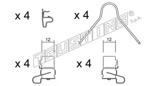 Комплектующие, колодки дискового тормоза KIT.062 TRUSTING