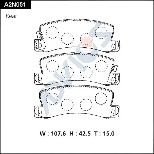 Тормозные колодки дисковые ADVICS A2N051