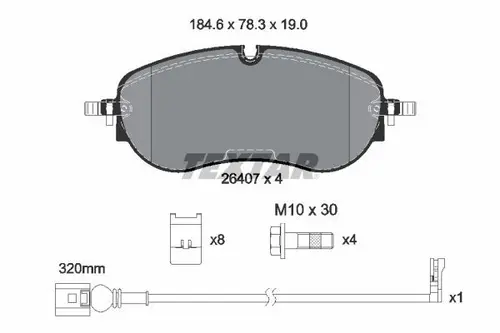 Тормозные колодки дисковые передняя ось TEXTAR 2640701