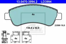 Тормозные колодки дисковые ATE 13.0470-3994.2