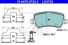 Тормозные колодки дисковые ATE 13.0470-2722.2