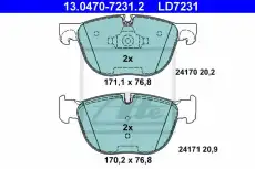 Тормозные колодки дисковые передняя ось ATE 13.0470-7231.2