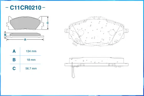 Тормозные колодки дисковые CWORKS C11CR0210