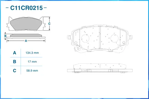 Тормозные колодки дисковые CWORKS C11CR0215