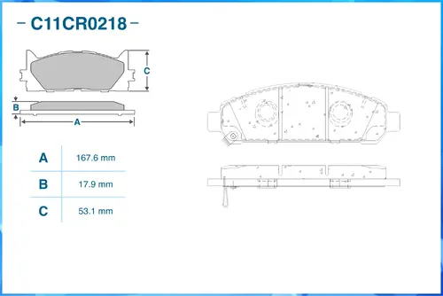Тормозные колодки дисковые CWORKS C11CR0218