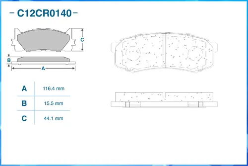 Тормозные колодки дисковые CWORKS C12CR0140