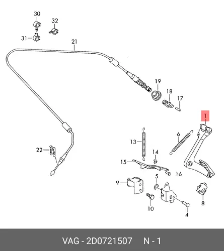 Педаль акселератора 2D0 721 507 VAG