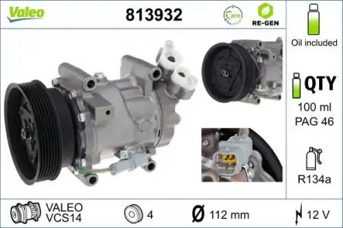 Компрессор, кондиционер 813932 VALEO