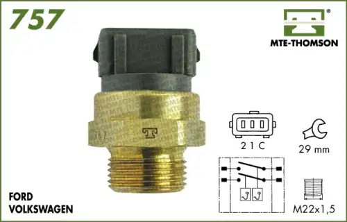 Термовыключатель, вентилятор радиатора ! \STANDARD, VAG 757.95/102 MTE-THOMSON