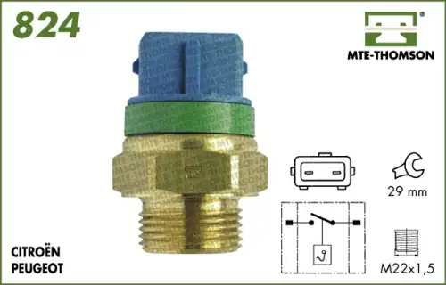 Термовыключатель, вентилятор радиатора ! \PSA 824.92/87 MTE-THOMSON
